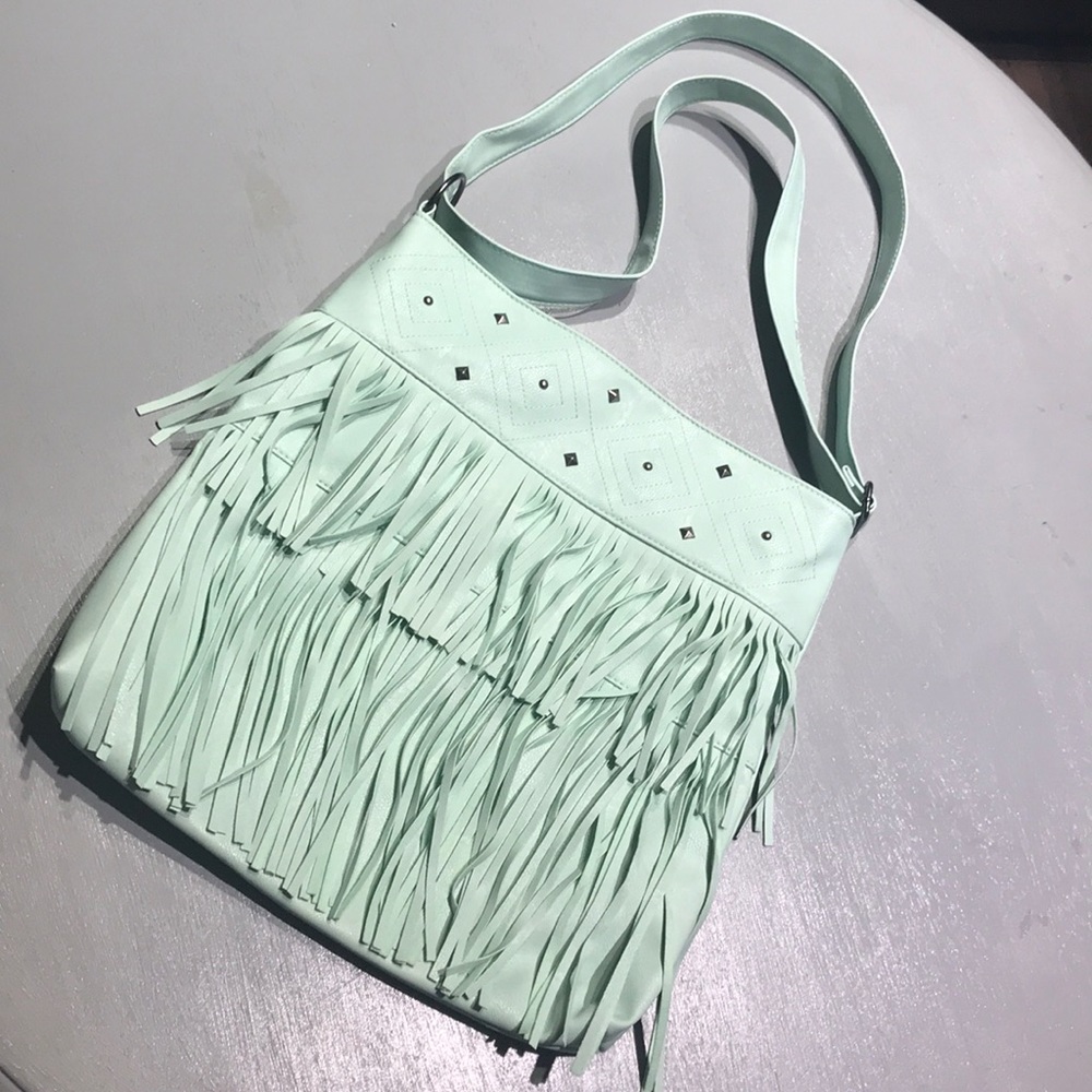 Mint Fringe Purse